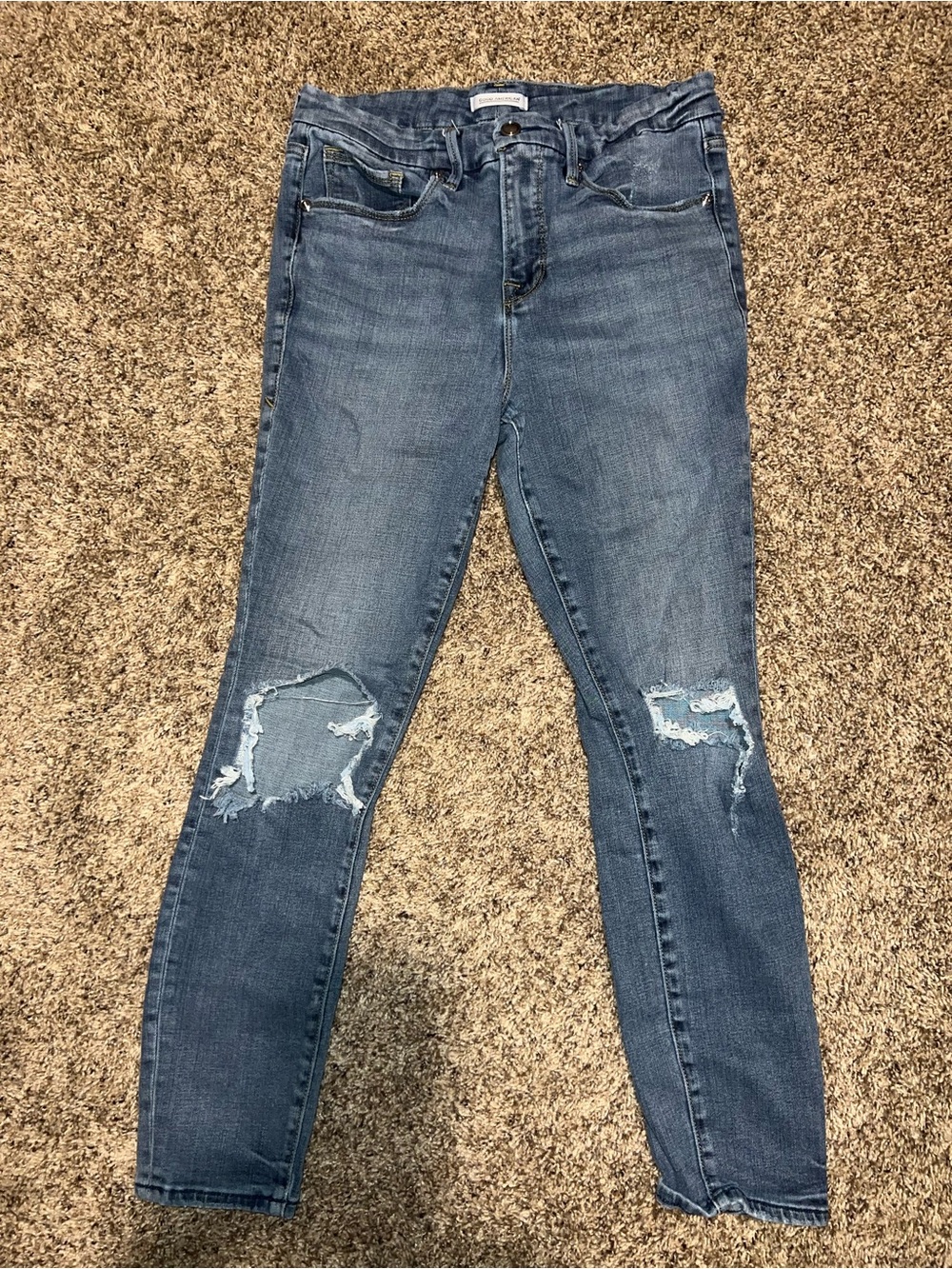 Good American Denim 8 / 29 Women's Distressed Slim Jeans